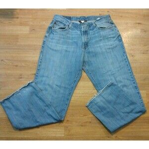 VTG Lucky Brand 165 Jeans Mens 36x32 Straight Leg Dark Wash Blue Denim Distress